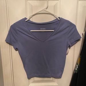 Light dusty blue crop top